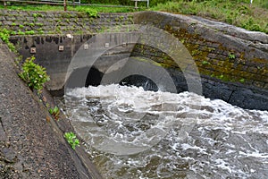 Polution to river Rhine in Germany near Viernheim