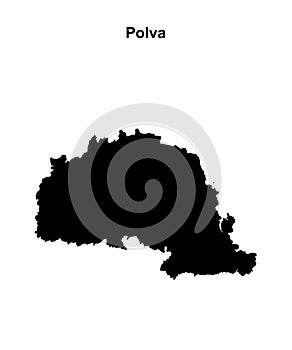 Polva outline map