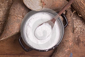 Polvilho Azedo in a Bowl. A kind of cassava flour