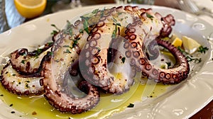 Polvo Ã  Lagareiro A Typical Portuguese Dish With Grilled Octopus photo