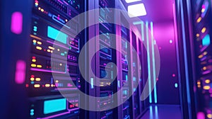 poly animating a data server in a low poly style