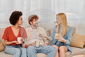 polyamorous family, relationship diversity, cheerful polygamy photo