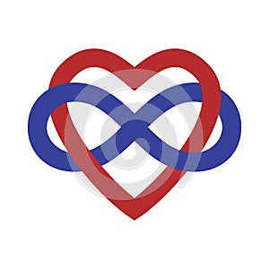 Polyamory Concept Sign Banner. Vector Infinity Heart Shape