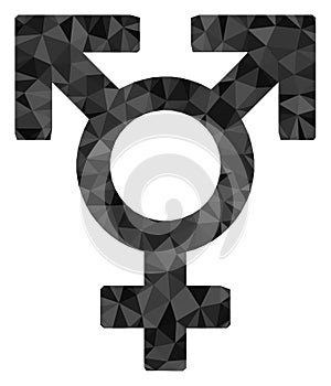 Polyandry Sex Symbol Polygonal Lowpoly Flat Icon