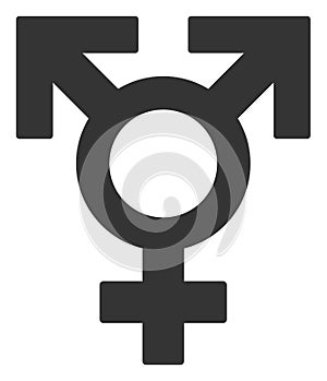 Polyandry Sex Symbol Raster Icon Flat Illustration