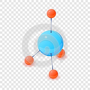 Polyatomic molecule icon, isometric 3d style