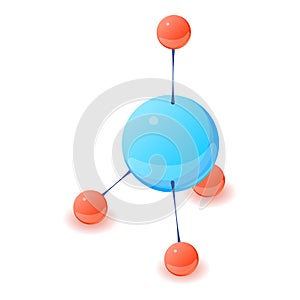 Polyatomic molecule icon, isometric 3d style