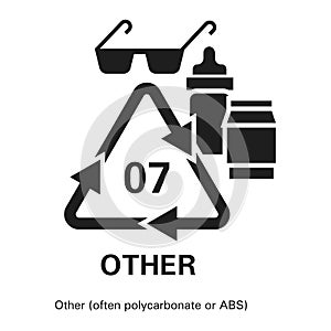 Polycarbonate or abs icon, simple style