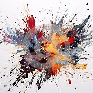 Polychromatic Paint Splendor - Abstract Explosion. AI generation