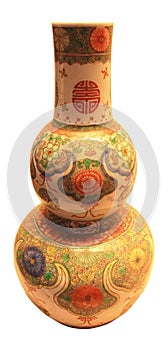 Polychrome gourd-shaped vase