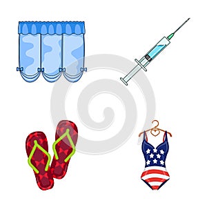 Polyclinic, hospital, business and other web icon in cartoon style.trempel, medicine, textile icons in set collection. photo