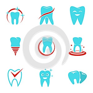 Polyclinic icons set, flat style photo