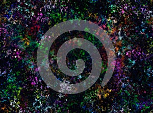 Polycolor abstract texture on the dark blue background.