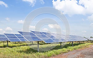 Polycrystalline silicon solar cells or photovoltaic cells in solar power plant station