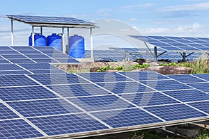 Polycrystalline silicon solar cells or photovoltaic cells in solar power plant station