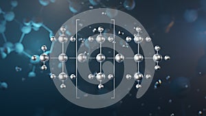 polydimethylsiloxane molecular structure, 3d model molecule, silicone polymer, structural chemical formula view from a microscope
