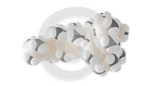 polydimethylsiloxane molecule, silicone polymer, molecular structure, isolated 3d model van der Waals