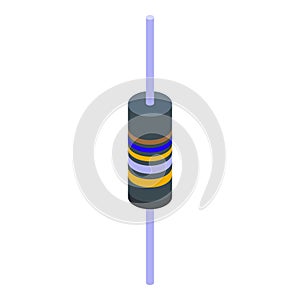Polyester capacitor icon, isometric style