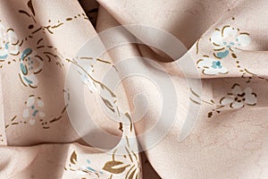 Polyester fabric with a little elastane, macro texture top view.