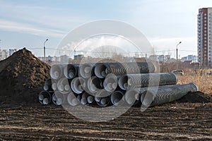 Polyethylene pressure pipes are used for construction of pipelines. Process of laying of engineering and heating systems