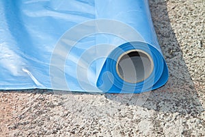 Polyethylene protection vapour barrier to restrict the passage o