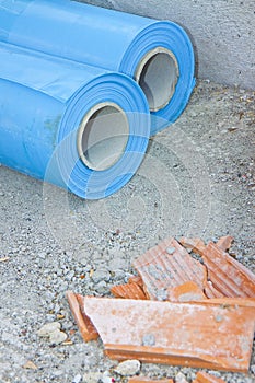 Polyethylene protection vapour barrier to restrict the passage o photo