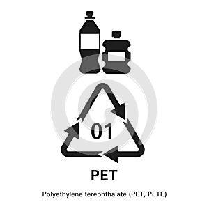 Polyethylene terephthalate icon, simple style