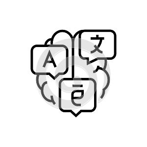 Polyglot icon. Foreign languages vector illustration.