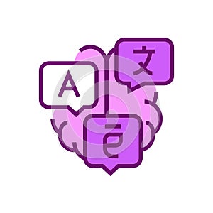 Polyglot icon. Foreign languages vector illustration.