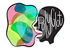 Polyglot. Vector illustration in flat style