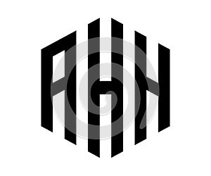 Polygon AHH letter logo design vector template
