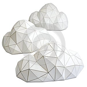 Polygon Cloud Isolated on White Background