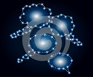 Clouds of thoughts, polygon, blue 3