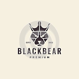 Polygon head bear grizzly hipster logo design vector graphic symbol icon illustration creative idea