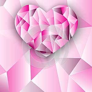 Polygon heart absrtact background