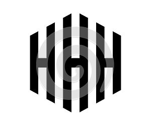 Polygon HHH letter logo design vector template