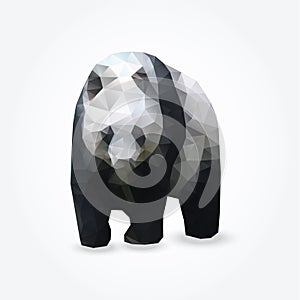 Polygon illustration of giant panda,