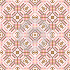Polygon line flower pastel symmetry seamless pattern photo
