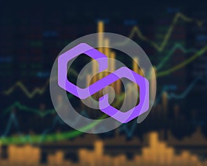 Polygon matic, Virtual, digital cryptocurrency concept