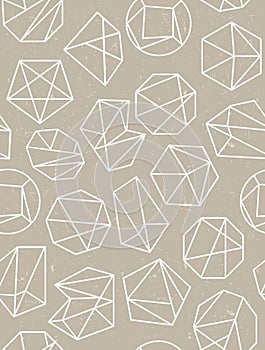 Polygon style seamless pattern. Vector background.