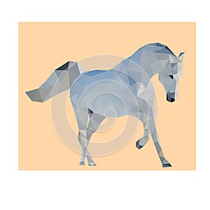 Polygon triangle vector white horse