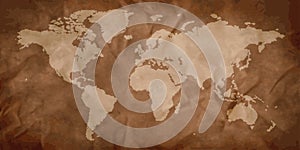 Polygon world map vintage background