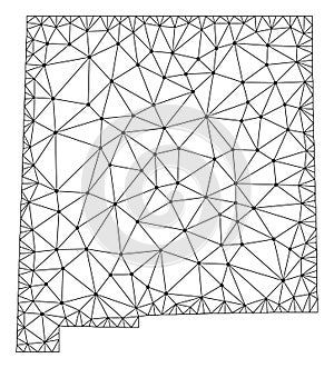 Polygonal 2D Mesh Vector Map of New Mexico State