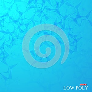 Polygonal Abstract background. Low poly, molecule and communication . Vector Illustration