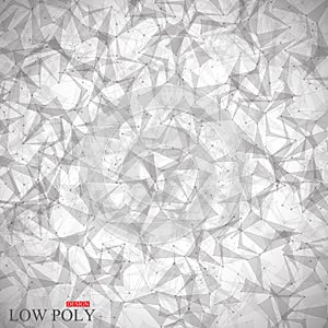 Polygonal Abstract background. Low poly, molecule and communication . Vector Illustration