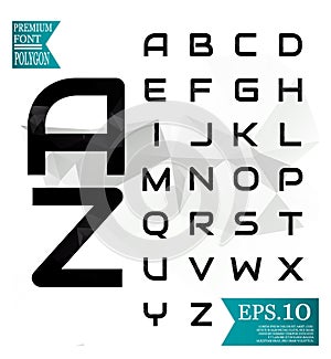 Polygonal alphabat font vector and background polygonal