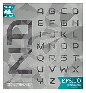 Polygonal alphabat font vector and background polygonal , pale-