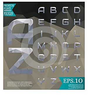 Polygonal alphabat font vector and background polygonal , pale-