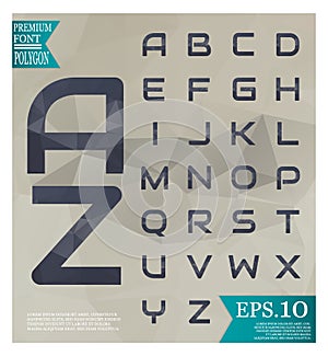 Polygonal alphabat font vector and background polygonal , pale-