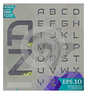 Polygonal alphabat font vector and background polygonal , pale-